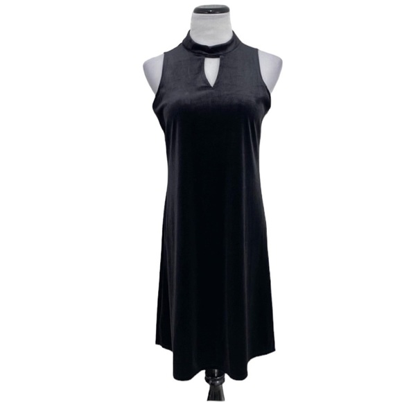 WORTHINGTON Black Velvet Velour Sleeveless Keyhole Cocktail Dress Size M - Picture 8 of 16